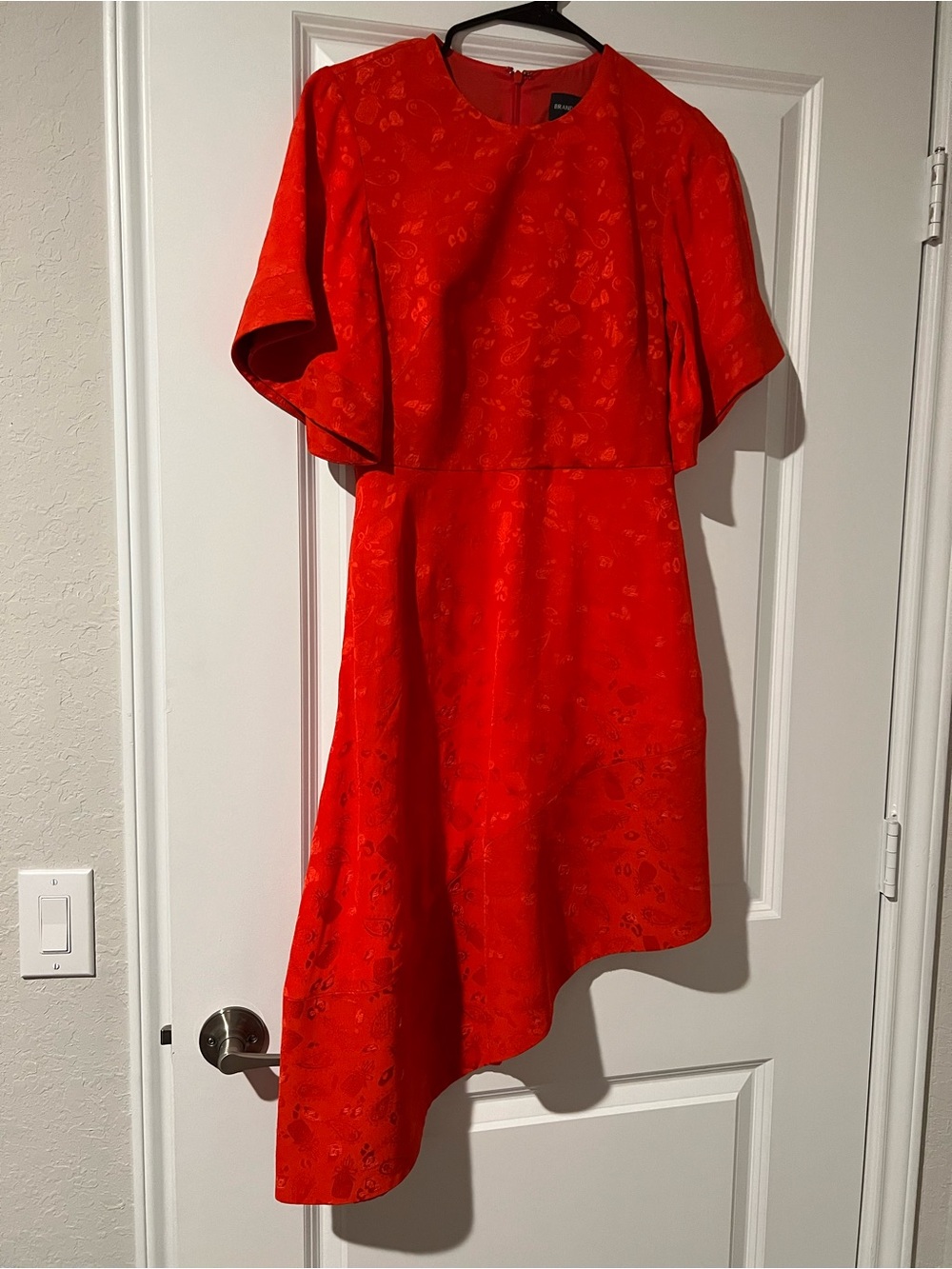 Brandon Maxwell Vibrant Red Asymmetric Hem Dress